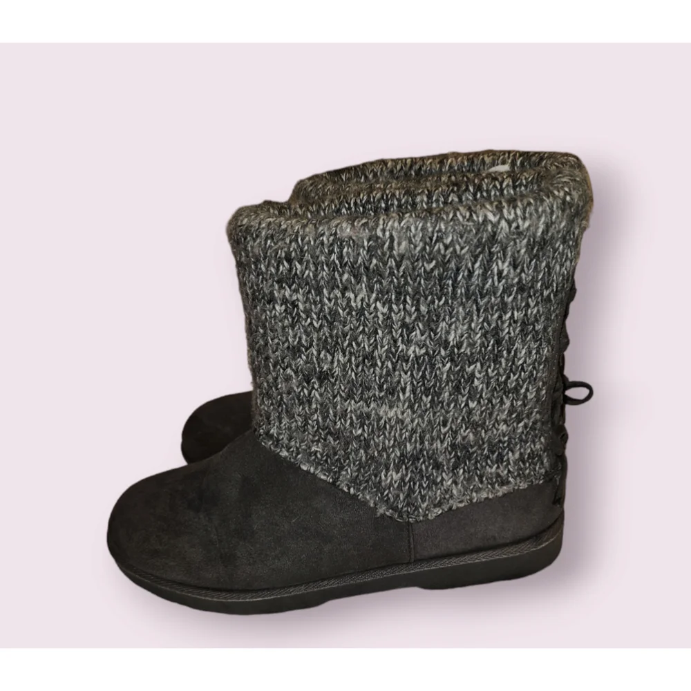 Women's Size 9 Makalu Dolce Sweater Boots Faux Fur Gray Grey